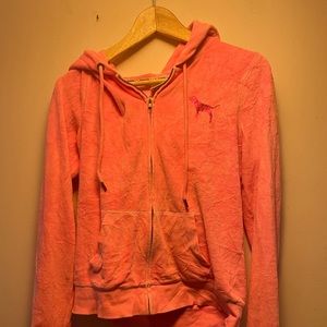 Pink zip up sweater